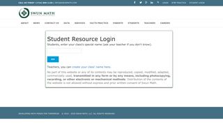 Student Resource Login - Swun Math
