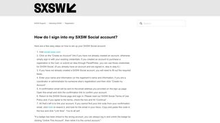 How do I sign into my SXSW Social account? – SXSW Support