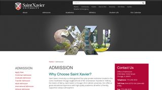 Admission | Saint Xavier University