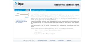 Bus & Limousine Registration System - Sydney Airport