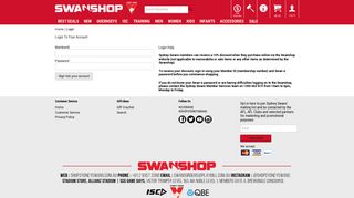 Help Logging In? - Swanshop - Sydney Swans