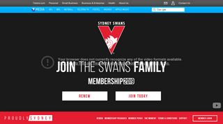 Welcome to Sydney Swans Membership