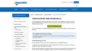 Your account and paying bills - WaterNSW
