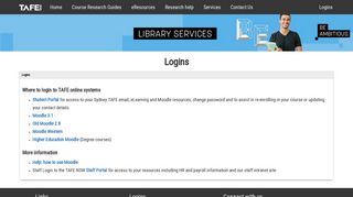 Logins - Sydney TAFE Libraries - LibGuides