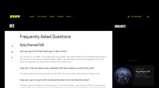 Frequently Asked Questions | SYFY - Syfy Wire