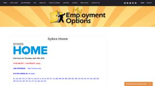 Sykes Home | Employment Options