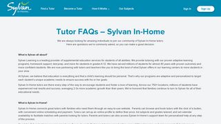 Tutor FAQs | Sylvan In-Home Tutoring