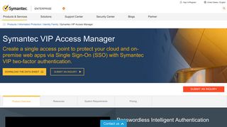Single Sign-On Symantec VIP Access Manager | Symantec