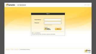 Sign In - Symantec VIP Manager