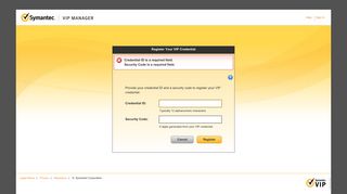 Register Your VIP Credential - Symantec VIP Manager