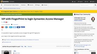 VIP with FingerPrint to login Symantec Access Manager | Symantec ...