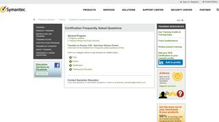 Certification Frequently Asked Questions | Symantec