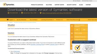 Download the latest version of Symantec software - Symantec Support