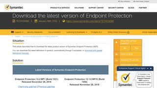 Download the latest version of Endpoint Protection - Symantec Support