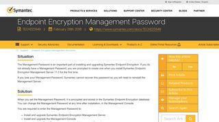 Endpoint Encryption Management Password - Symantec Support