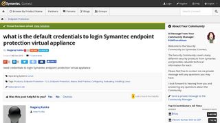 what is the default credentials to login Symantec endpoint protection ...