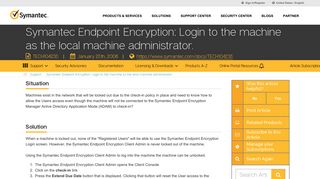 Symantec Endpoint Encryption: Login to the machine as the local ...