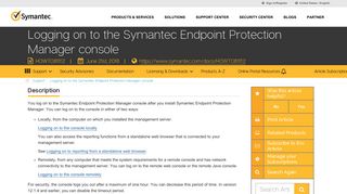Logging on to the Symantec Endpoint Protection Manager console