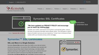 Symantec SSL Certificates - - Acmetek