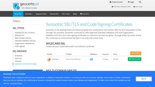 Symantec (formerly VeriSign) SSL Certificates - GeoCerts SSL