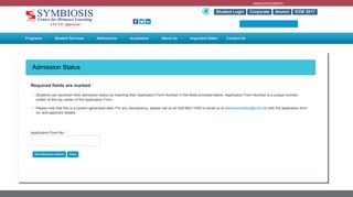 Admission Status Search - Symbiosis Centre For Distance Learning ...