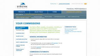 Agent Commission Statements - Financial Professionals - Symetra
