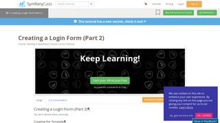 Creating a Login Form (Part 2) > Starting in Symfony2: Course 2 (2.4+) ...