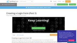 Creating a Login Form (Part 1) > Starting in Symfony2: Course 2 (2.4+) ...