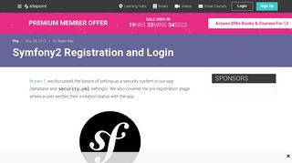 Symfony2 Registration and Login — SitePoint