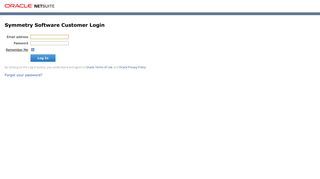 Symmetry Software Customer Login - NetSuite