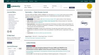 Symmetry | An Open Access Journal from MDPI