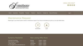 Maintenance Request - Symphony ResidentialSymphony Residential
