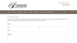 Contact Us - Symphony ResidentialSymphony Residential