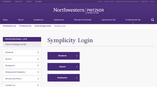 Symplicity Login, Professional Life: Northwestern Pritzker School of Law