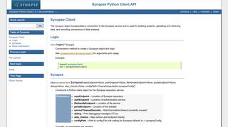 Synapse Client — Synapse Python Client 1.9.1 documentation