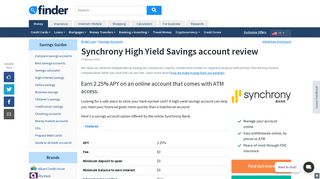 Synchrony Bank High Yield Savings account review | finder.com
