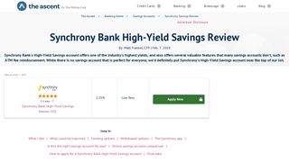 Synchrony Bank High-Yield Savings review - The Motley Fool