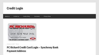 PC Richard Credit Card Login – Synchrony Bank Payment Address