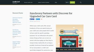 Synchrony Partners with Discover for Upgraded Car Care Card ...