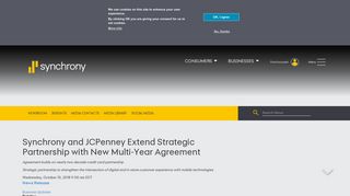 Synchrony and JCPenney Extend Strategic Partnership with New Multi ...