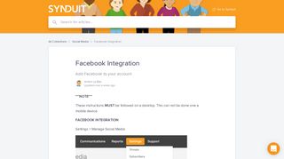 Facebook Integration | Synduit Help Center
