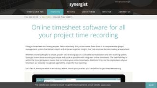 Online Timesheet Recording Software | Synergist