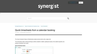 Quick timesheets from a calendar booking – Synergist Express Ltd