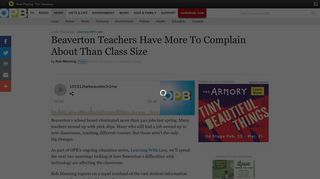 Beaverton Teachers Have More To Complain About Than Class Size ...