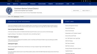 Staff Resources / Overview - Gresham-Barlow School District