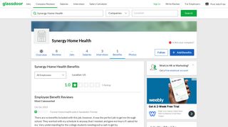 Synergy Home Health Employee Benefits and Perks | Glassdoor