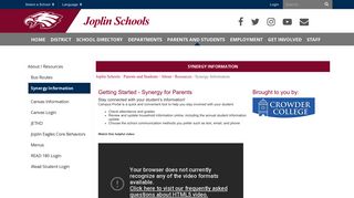 Synergy Information - Joplin Schools