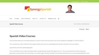 Spanish Video Courses - Synergy Spanish Systems