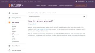 How do I access webmail? - Synergy Wholesale