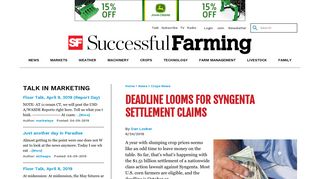 Deadline Looms for Syngenta Settlement Claims | Successful Farming